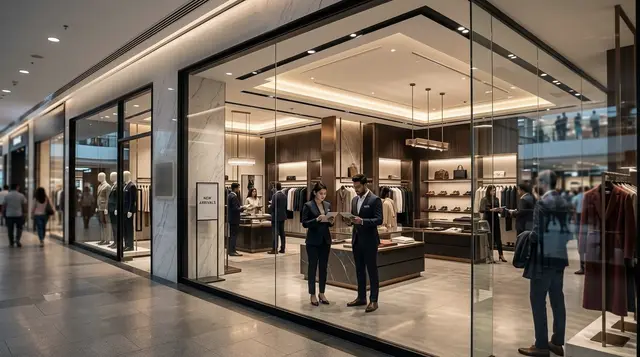 A fashion brand's flagship store in a Gulshan mall, staff checking orders on tablets